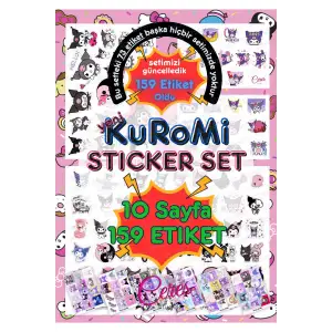 Kuromi Sanrio Sticker Set - 10 Sayfa 159 Adet Etiket ( Planlayıcı Bullet Journal Için Uygundur.)
