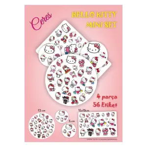 Mini Sanrio Hello Kitty Sticker Seti 4 Parça 56 Adet Etiket
