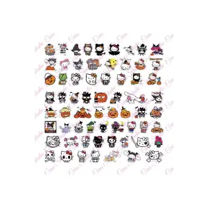 Sanrio Hello Kitty Halloween Sticker Etiket 2 Sayfa 65 Adet Etiket