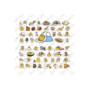 Gudetama Sanrio Hello Kitty Sticker Etiket 2 Sayfa 55 Adet Etiket
