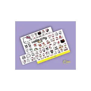 Sanrio Hello Kitty Kuromi Melody Sticker Etiket 3 Sayfa 93 Adet Etiket