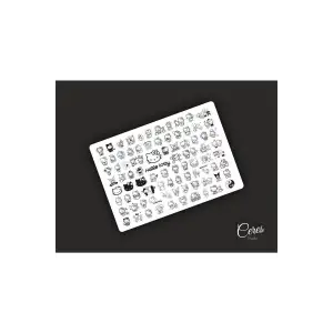 Hello Kitty Black & White Siyah Beyaz Sanrio Hello Kitty Sticker Etiket 1 Sayfa 86 Adet Etiket