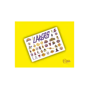 Lakers - Kobe Byrant Temalı Nba Sticker Etiket 2 Sayfa 68 Adet Etiket
