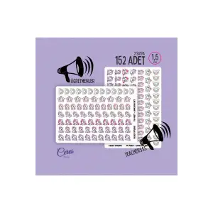 Sevimli Unicorn Sticker Etiket Seti - Laptop Telefon Defter Journal Etiketi