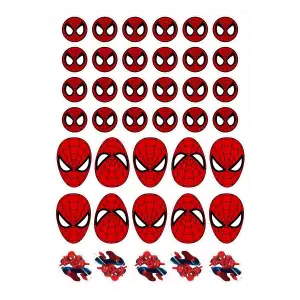 Örümcek Adam Spider Mask Sticker Etiket - 13x18cm Tek Sayfa 39 Adet Etiket