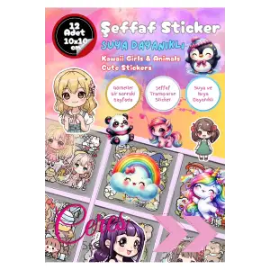 Şeffaf Kawaii Sticker Etiket