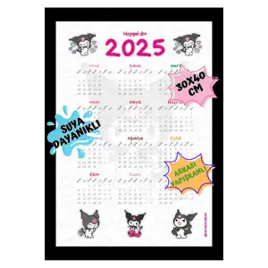 2025 Takvim - Kuromi - Hello Kitty - Harry Potter - ARKASI YAPIŞKANLIDIR
