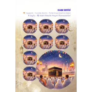 Kabe Sticker Seti 12 Adet Etiket | Yapışkanlı, Parlak Kuşe Çıkartma Kağıdı