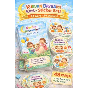 Kurban Bayramı Kart + Sticker Seti 2 (48 Parça)