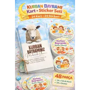 Kurban Bayramı Kart + Sticker Seti 4 (48 Parça)