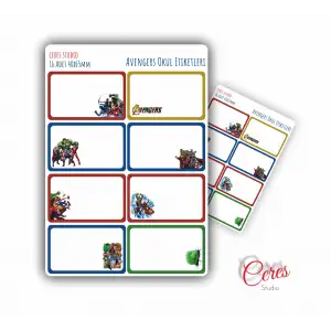 Avengers Marvel Okul Etiketi 16 Adet 40x65mm Etiket