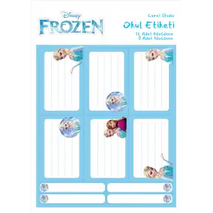 Elsa Frozen Okul Etiketi (2 SAYFA)