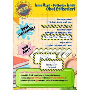 Fenerbahçe Taraftar Etiketi Okul Etiketi Defter Etiketi Kalem Etiketi Kişiye Özel Suya Dayanıklı