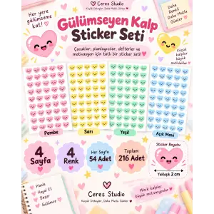 Gülümseyen Kalp Sticker Seti
