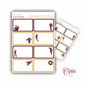 Iron Man Avengers Okul Etiketi 16 Adet (2 SAYFA)