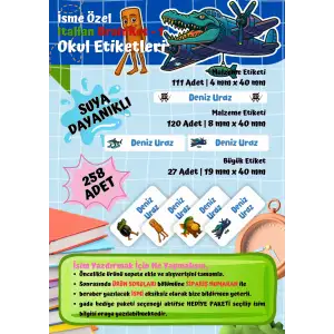 Italian Brainrot (ERKEK) Temalı Kişiye Özel Suya Dayanıklı Okul Etiketi Seti – 258 Adet İsimli Çıkartma