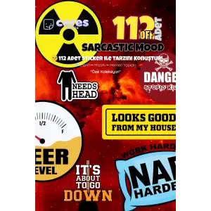 Sarcastic Mood Sticker Seti – 112 Parça Esprili, Mizahi, İronik Sticker Koleksiyonu