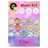 15 Sayfa 206 Adet Washi Tape Etiket Sticker Set (9x13cm 15 Sayfa Toplam 206 Bant)