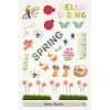 Hello Spring Merhaba Ilkbahar Tema Sticker Etiket 2 Sayfa (13X19CM) 72 Adet Etiket