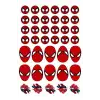 Örümcek Adam Spider Mask Sticker Etiket - 13x18cm Tek Sayfa 39 Adet Etiket