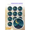 Ramazan Sticker Seti R-04 12 Adet Etiket | Yapışkanlı, Parlak Kuşe Çıkartma Kağıdı