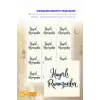 Ramazan Sticker Seti R-06 12 Adet Etiket | Yapışkanlı, Parlak Kuşe Çıkartma Kağıdı