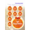 İyi Bayramlar Sticker Seti B-1 12 Adet Etiket | Yapışkanlı, Parlak Kuşe Çıkartma Kağıdı
