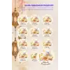 Ramazan Sticker Seti R-11 12 Adet Etiket | Yapışkanlı, Parlak Kuşe Çıkartma Kağıdı