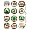 Yılbaşı Sticker, Mutlu Yıllar, Marry Chrsitmas Seti, 12 Adet (1 sayfa)