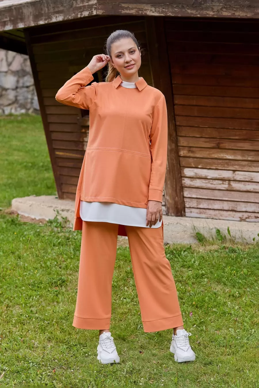 Nisaca Pantolonlu Tesettür Takım