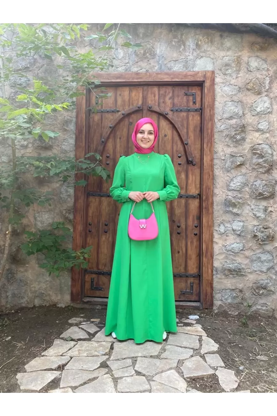 Nisaca Önü Kamalı Krep Şık Elbise