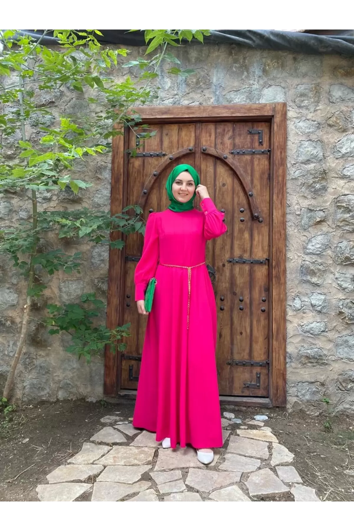 Nisaca Krep Kumaş Çok Parçalı Şık Elbise