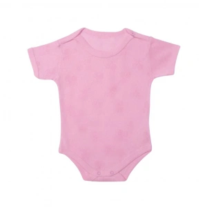 Sevi Bebe Jakarlı Yarım Kollu Body - Pembe 12 Ay