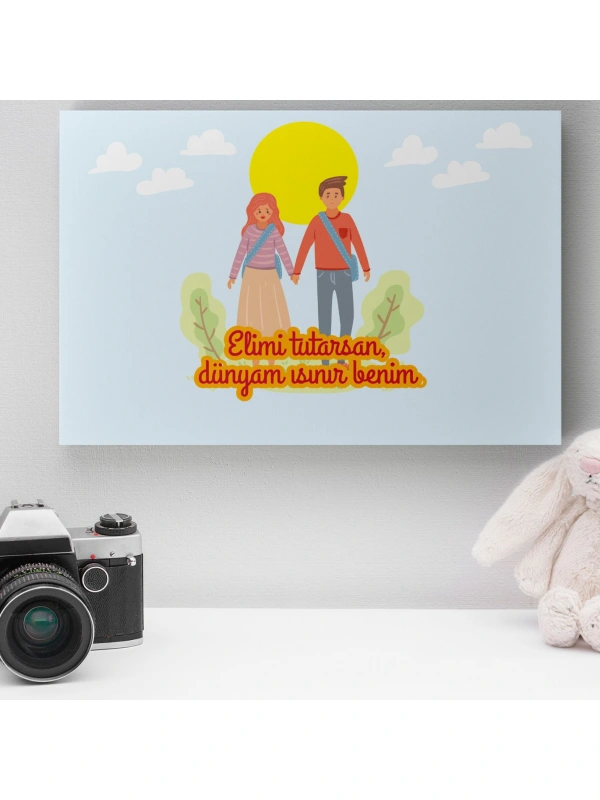 Romantik Tasarımlı Mini Kanvas Tablo - No16
