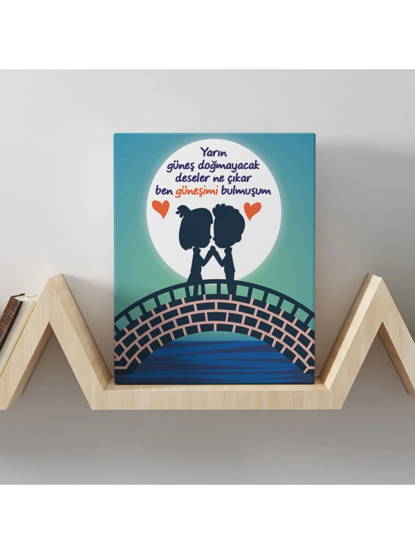 Romantik Tasarımlı Mini Kanvas Tablo - No5