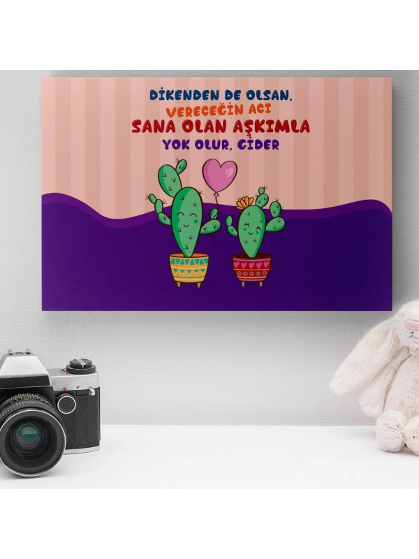 Romantik Tasarımlı Mini Kanvas Tablo - No9