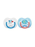Avent 0% BPA Yalanci Emzik 0-6 ay Desenli 2li