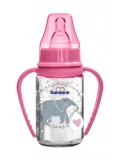 Bambino Kulplu Cam Biberon 125 ml - Pembe