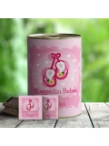 Hoşgeldin Bebek Çikolata Hediye Konservesi - Pembe