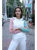 Kanguru Cepli Sweatshirt - BEYAZ
