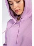 Kapüşonlu Şardonlu Sweatshirt-LİLA