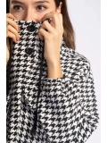 Kazayağı Desenli Kapüşonlu Sweatshirt-DESENLİ