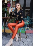 Yüksek Bel Disco Tayt - KİREMİT