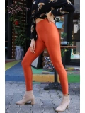 Yüksek Bel Disco Tayt - KİREMİT