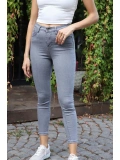 Yüksek Bel Skinny Jean Pantolon - GRİ
