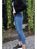 Yüksek Bel Skinny Jean Pantolon  - MAVİ