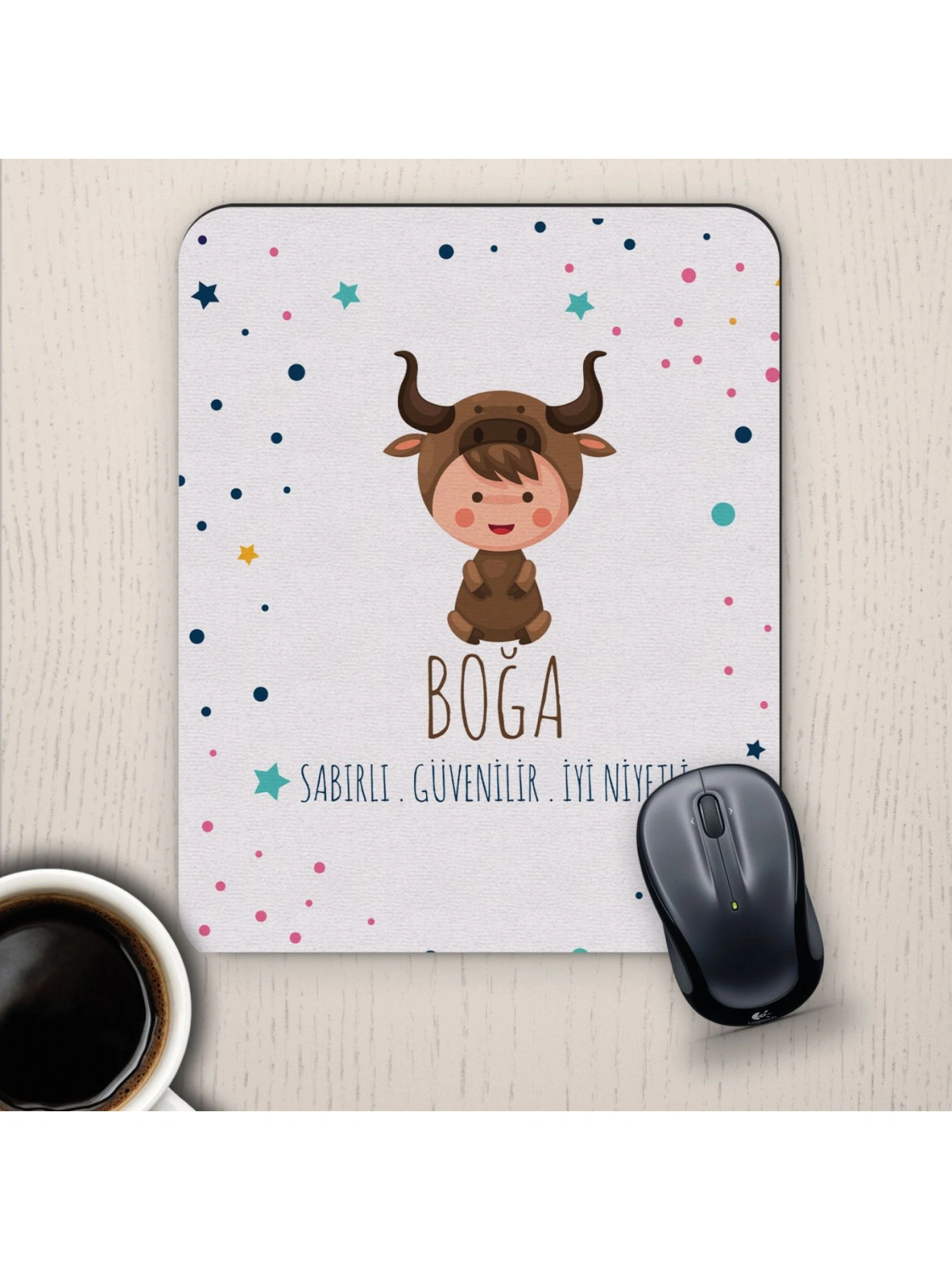 Boğa Burçlarına Özel Sevimli Mouse Pad