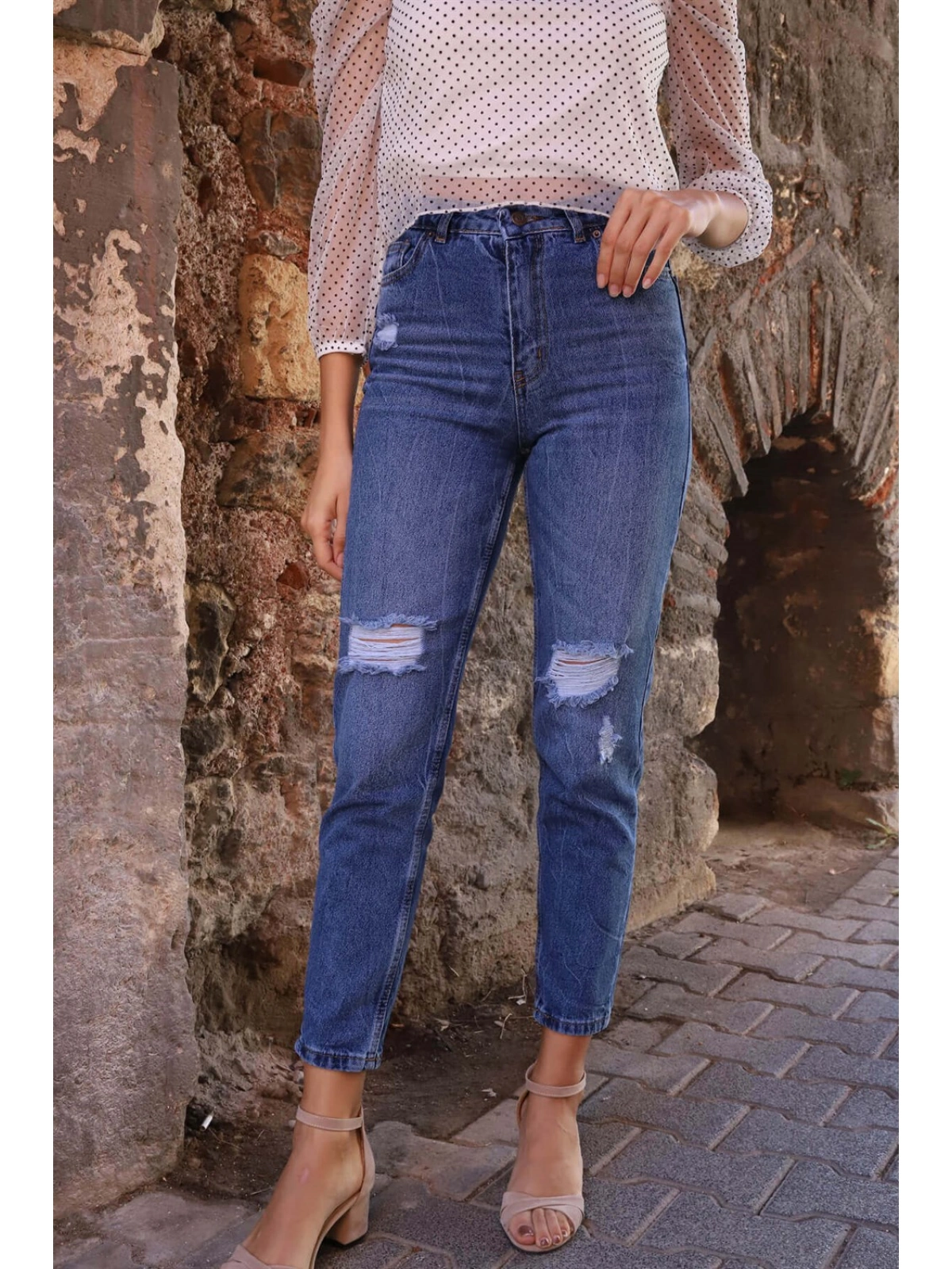 MOM Jeans - LACİVERT