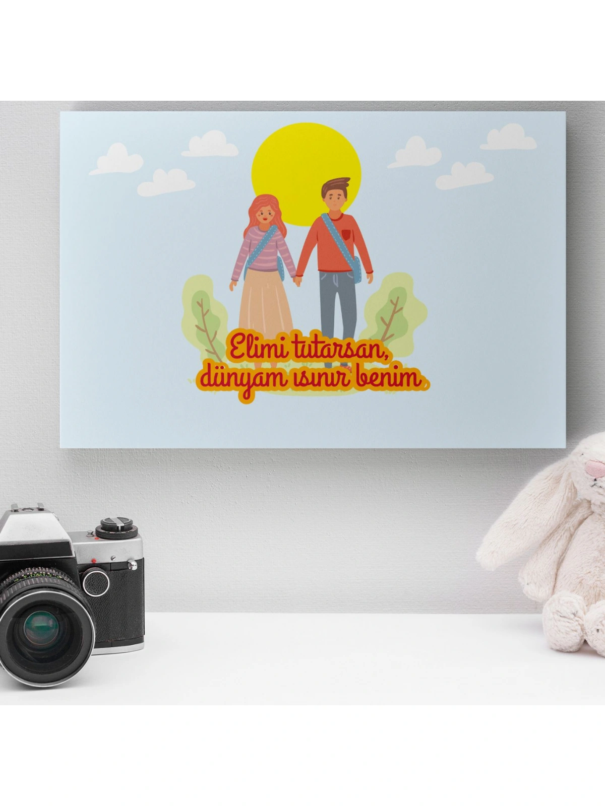 Romantik Tasarımlı Mini Kanvas Tablo - No16