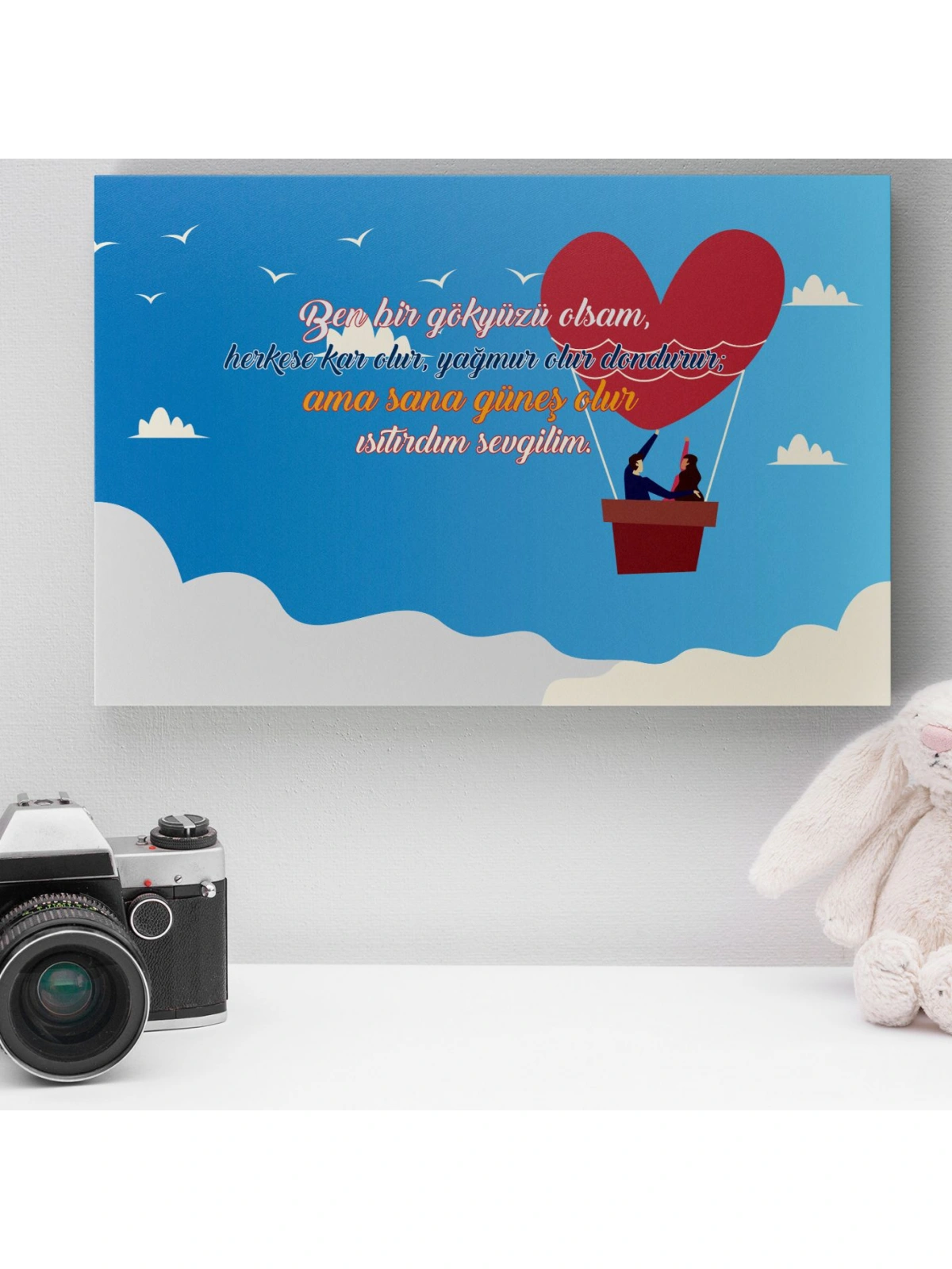 Romantik Tasarımlı Mini Kanvas Tablo - No2